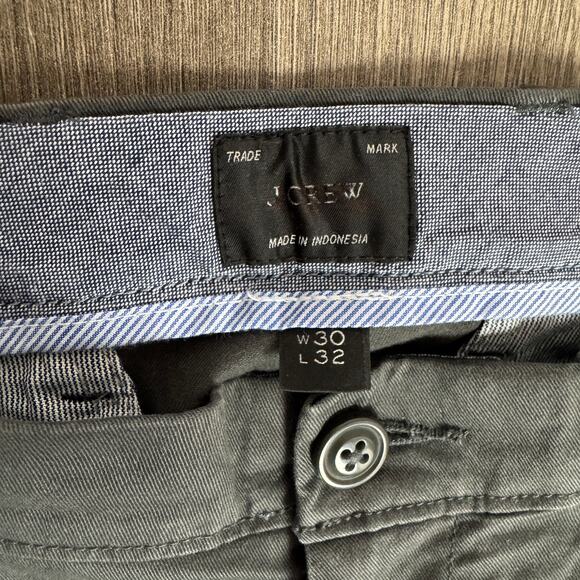 J.Crew 484 Slim Fit Stretch Chino Pants Sz 30x32 Onyx Gray Twill Tapered Zip Fly - Picture 5 of 10